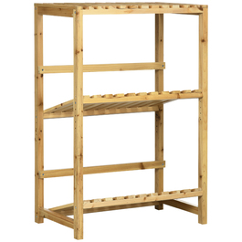 Полиця для пляшок Outsunny Wine Rack з 2 нахиленими полицями, полиця для патіо та саду, натуральна 74x45x111 см, стильна та практична
