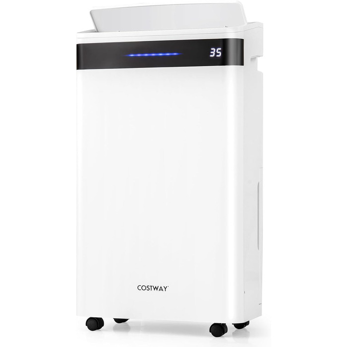 Електричний осушувач повітря COSTWAY 3 режими, 30м², 6.5л бак, таймер 24г, 2 швидкості, тихий режим ≤42dB, 28.5л/день