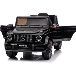 Дитячий електромобіль FINOOS Mercedes G63 AMG 12V з пультом, 2+1 швидкість, музика, USB, LED, чорний