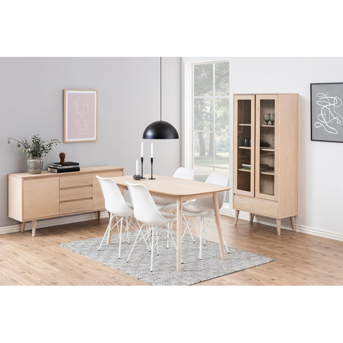 AC Design Їдальні стільці Emanuel, PU/Метал, 2 шт, Білий/Білий, 48,5 x 85,5 x 54 см