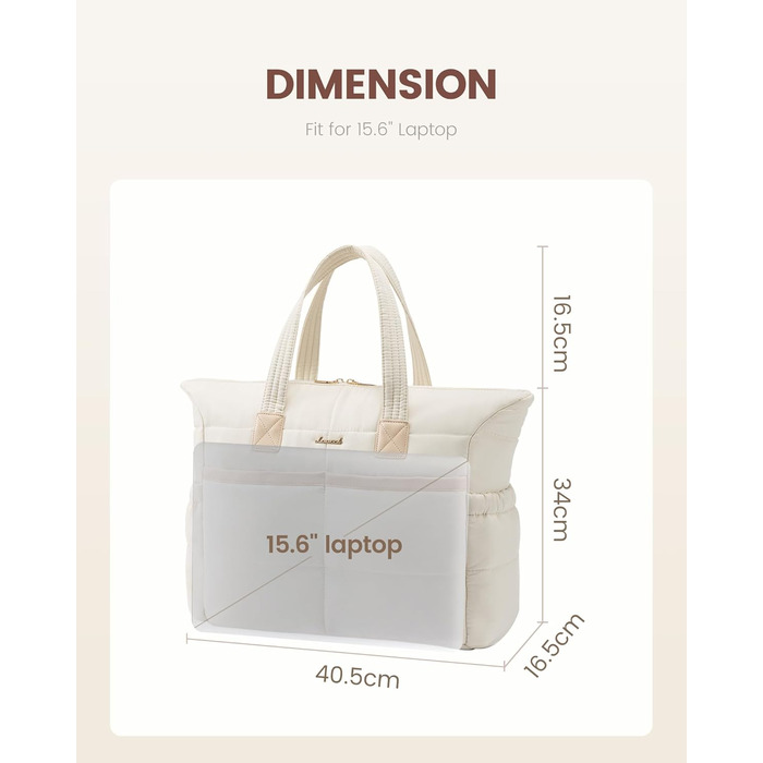 Сумка для ноутбука LOVEVOOK 15.6 дюймів, жіноча, містка, водонепроникна, для роботи, навчання, подорожей