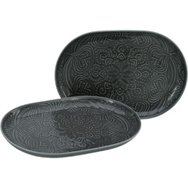Набір посуду серії Orient Mandala 18шт, набір порцелянових тарілок (набір тарілок 2шт., камінь), 21627