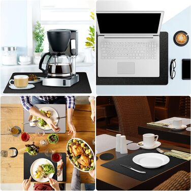 Набори підставки під тарілки 6 шт. з екошкіри, 43x30 см (червоний/сірий)