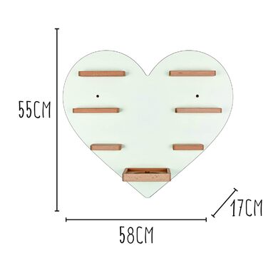 МІСТЕР ТЕДДІ ВЕДМЕДИК Дитяча полиця Серце Дерев'яна полиця для Toniebox і Tonies Полиця Tonie виробництва ЄС Настінна полиця для гри та колекціонування Для дівчаток і хлопчиків Білий