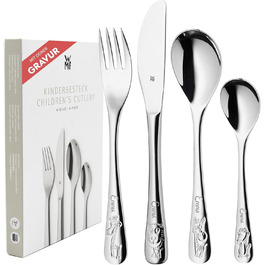 Дитячий столовий прилад WMF Safari з гравіюванням імені - індивідуальний столовий прилад WMF з гравіюванням, персоналізований подарунок - хрещення, персоналізовані ідеї подарунків для дівчаток та хлопчиків - дитячий набір столових приладів на 4 особи