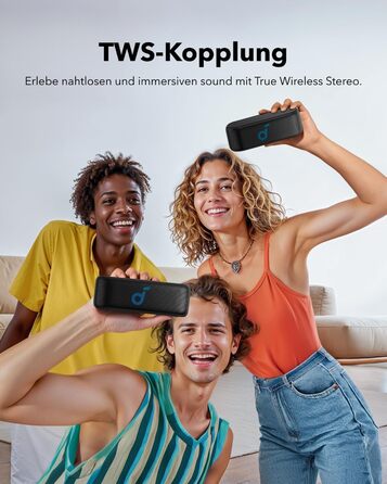 Soundcore Select 2S: Портативна Bluetooth колонка з 20W стерео, BassUp™ та IPX7 захистом (чорний)
