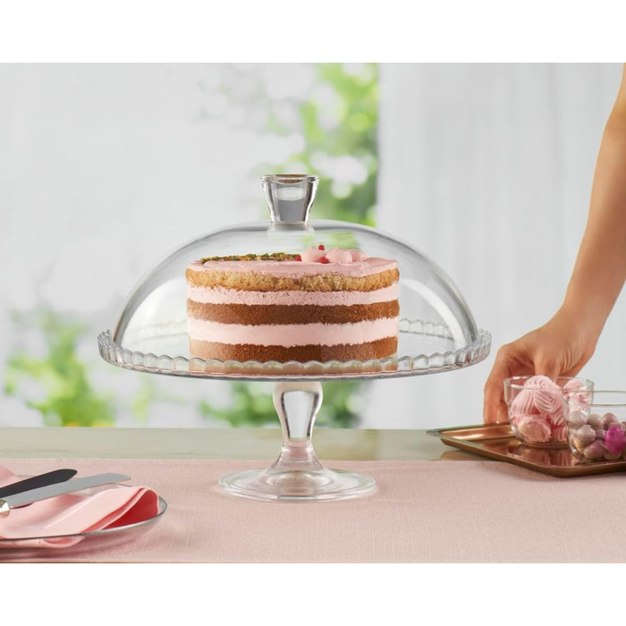 Pasabahce Patisserie - Тортниця скляна з ніжкою та кришкою, 25.4 см