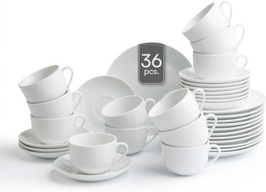 Сервіз кавовий, 36 предметів (12 осіб), білий, порцеляна