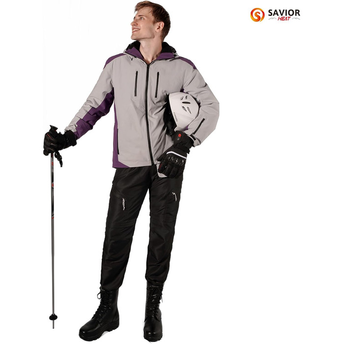 Обогріваючі рукавички SAVIOR HEAT для чоловіків та жінок, рукавички для зимового катання на лижах та ковзанах, рукавички для артриту, акумулятор 7.4V 2200mAh, USB-зарядка, чорний (XL)