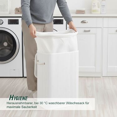 Кошик для білизни Relaxdays з бамбука та кришкою