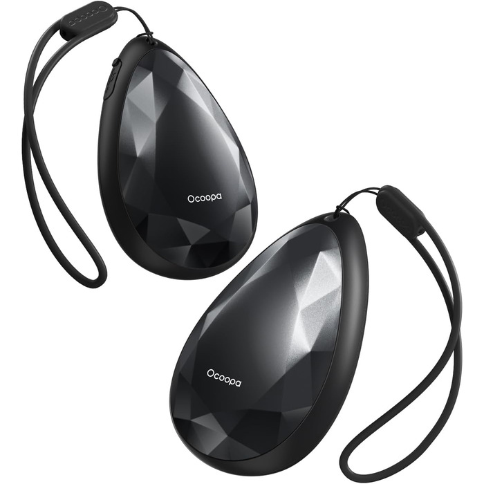 Електричні грілки для рук OCOOPA 2 шт., стильні, у формі діаманта з магнітом, перезаряджувані, для жінок, подарунок на Різдво, для синдрому Рейно, піших прогулянок, кемпінгу, UT4 Rare (чорний)