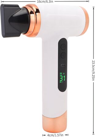 Портативний фен 15000 мАг з холодним та гарячим повітрям, USB-зарядка, для подорожей, бізнесу, кемпінгу, студентського житла, квартири (білий)