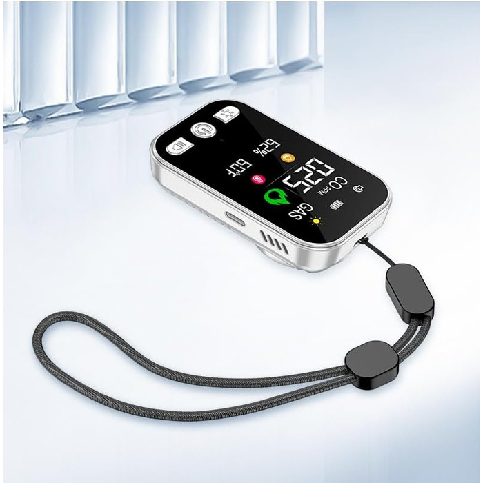 Вольф-Гард 4в1 Детектор газу та CO з розеткою для дому. CO-попереджувач, детектор газу, попереджувач про витік газу для природного газу, LPG, метану, пропану, бутану, HD12 (чорний)