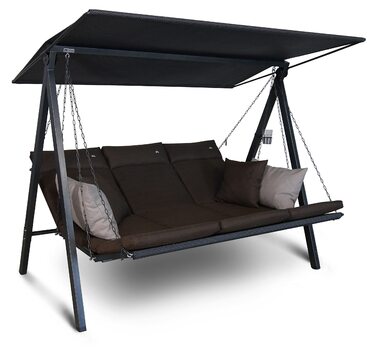 Гойдалка Ангерер Голлівуд Лаунж Смарт – зручна гойдалка для відпочинку з функцією ліжка, Made in Germany, преміум-якість, коричнева