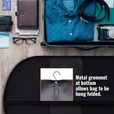 Чохли для одягу на вішалці – 6 шт. (60 x 24 см) для зберігання та подорожей, піджаки, сорочки, пальто, сукні