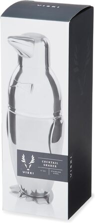 Шейкер для коктейлів Viski Rocket з фільтром, нержавіюча сталь, для еспресо, маргарити, холодного заварювання, домашній бар, аксесуари, інструменти бармена, подарунок, сріблястий