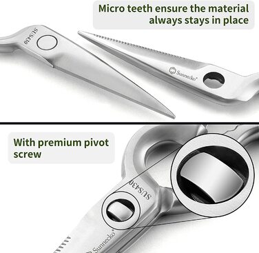 Набір ножів Sunnecko 6 предметів з блоком: кухонні ножі з дамаської сталі, ергономічні ручки, кухонні ножиці, тримач для ножів, дерев'яний блок