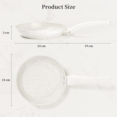 Набір сковорідок Innerwell 3 шт. (20, 24, 28 см) з керамічним антипригарним покриттям, індукційні, для професійного використання, сумісні з духовкою, без PFOA, можна мити в посудомийній машині