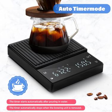 Кухонні ваги Dr. Oetker з подвійною платформою, 15 кг/1 г та 500 г/0.01 г, 7 одиниць вимірювання, функція тарування, підрахунку, автовимкнення, для кухні, ювелірних виробів, випічки та приготування їжі (KC01 Чорний)
