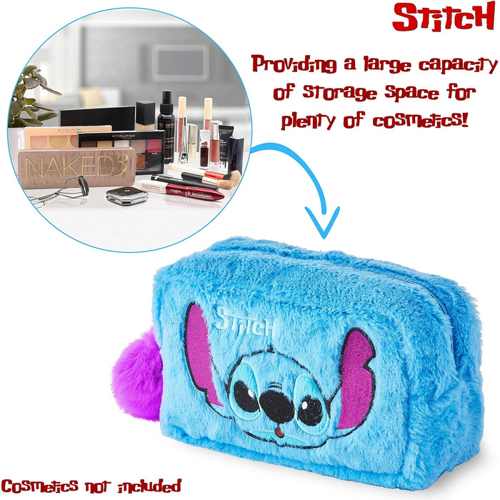 Косметичка Disney Ladies Stitch Cosmetic Bag - зберігання косметики для дівчаток та підлітків. Ідеальна ідея подарунка (Stitch Blue)