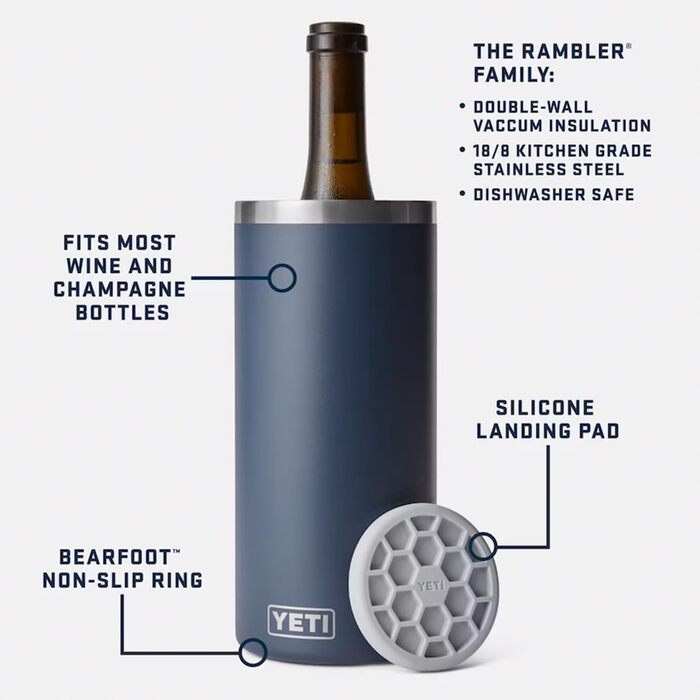 YETI Rambler Wine Chiller - Витриманий келих для вина, нержавіюча сталь, білий