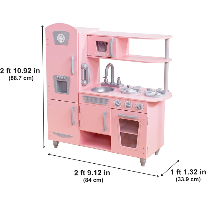 KidKraft Rosa Vintage Кухня для дітей з дерева Rosa 53179, з телефоном та холодильником, від 3 років