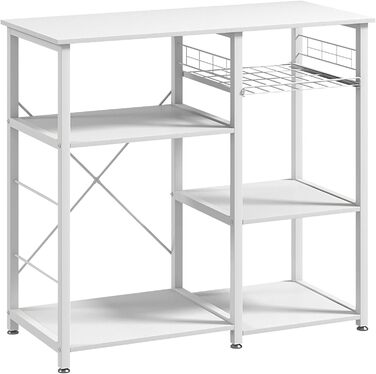 Стелаж кухонний Sogesfurniture з підставкою для мікрохвильової печі, чорний & горіх, 90x40x83 см