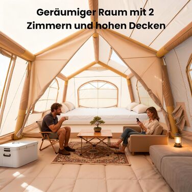 Надувний намет для кемпінгу Oxford 10 осіб - Водонепроникний, Air Glamping намет для відпочинку на природі