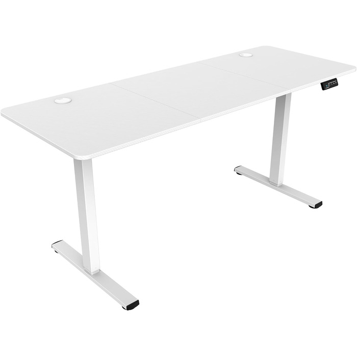 Mars Gaming MGD-ERGOPRO: Регульований за висотою електричний стіл, 110x60 см, білий. Ергономічна поверхня з карбону, металева конструкція, тримач для навушників, кабельний менеджмент