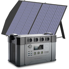 Портативна електростанція ALLPOWERS 2400W з MPPT сонячною панеллю, 1451Wh, для кемпінгу, дому та надзвичайних ситуацій (S2000+1xSP027)