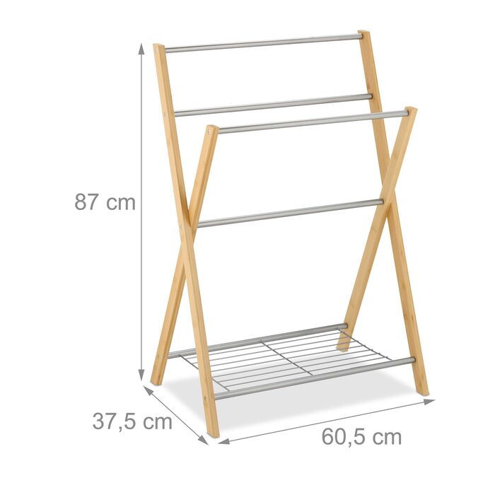 Підставка для рушників Relaxdays з поличкою, бамбук
