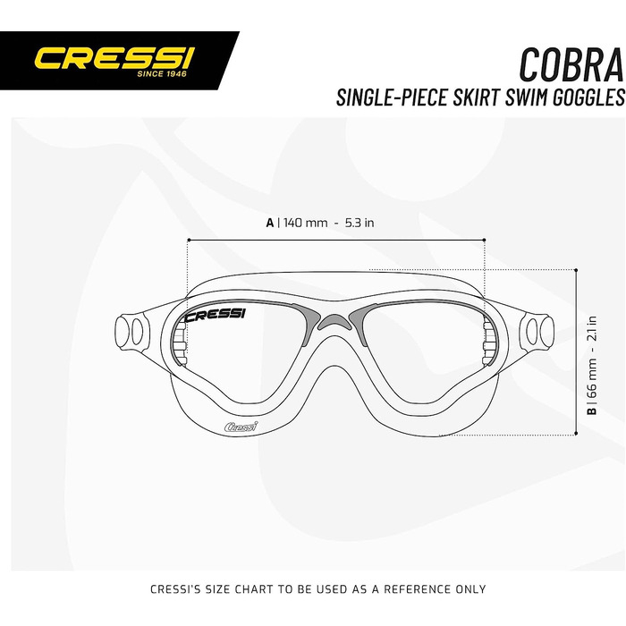 Плавальні окуляри Cressi Swim Cobra чорного кольору, один розмір підходить всім