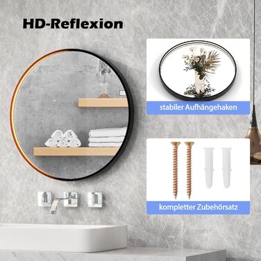 Дзеркало для ванної кімнати RELAX4LIFE круглої форми з підсвічуванням, 60 см, з сенсорним вимикачем та функцією пам'яті, LED, антизапар, 3 кольори світла, регулювання яскравості, енергозберігаюче