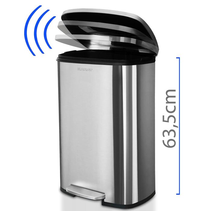 Відро для сміття Floordirekt Dustin 30 л з автоматичним закриттям та знімним внутрішнім відром для кухні