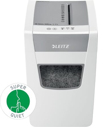 Шредер Leitz IQ Office S Slim: безпечне знищення документів, P4, 12 листів, тихий, 23L, білий