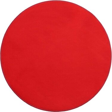Ідеї Primaflor в текстилі дитячий ігровий килим однотонний коло сидінь-близько 100 см, велюровий килим з коротким ворсом для дитячих кімнат, дитячих садків і шкіл (близько 67 см, червоний)