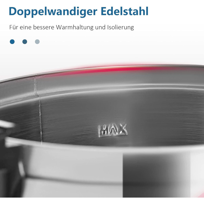 Глювайнер Ribelli 22L з нержавіючої сталі: дозатор гарячих напоїв, регулювання температури 30-100°C, також як пароварка