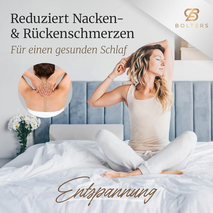 Ортопедична подушка Bolters з Memory Foam для шиї – проти болю в шиї. Зручна для тих, хто спить на боці та на спині. Дихаюча, знімний чохол, форма стабільна. Рейтинг – 1,1