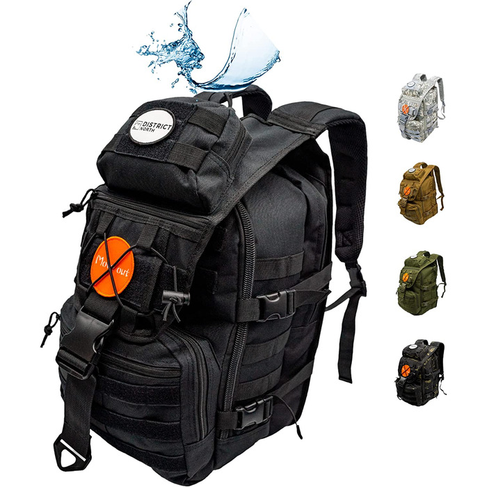 Військовий рюкзак головний убір 28L / оригінальний-додатковий водонепроникний / тактичний рюкзак і рюкзак - також ідеально підходить для використання на відкритому повітрі / рюкзак Бундесверу / рюкзак для виживання (чорний)