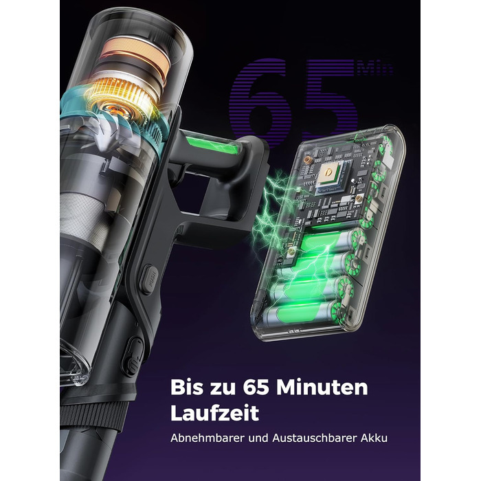Бездротовий пилосос Proscenic P11 Ultra: потужний, легкий, з акумулятором 50 хвилин, сенсорний екран, антизаплутування, для дому, авто та видалення шерсті тварин (сірий)