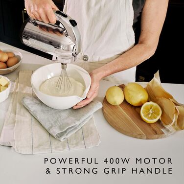 Міксер ручний DUALIT 89320, хром, нержавіюча сталь, з британською вилкою (UK Plug), срібний