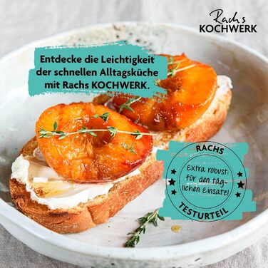 Сковорода Kochwerk Rachs з рифленою поверхнею ⌀28 см | Сковорода з нержавіючої сталі з антипригарним покриттям та високим бортиком | Підходить для всіх типів плит | Стійка до подряпин та придатна для духовки | З рецептами ⌀28 см