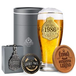 Пивний келих з гравіюванням 570 мл, 50 років, Персоналізований подарунок для чоловіка, тата на День народження, Декор, Карта