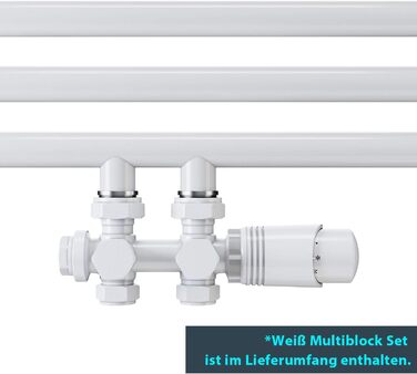 Елегантний радіатор для ванної кімнати 1600x600 мм, білий, з середнім підключенням, сушарка для рушників