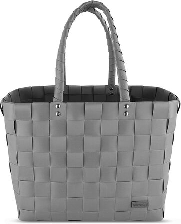 Сумка для покупок Normani Shopper плетена, пластикова, міцна, вінтажний стиль, 38x25x28см, антрацит