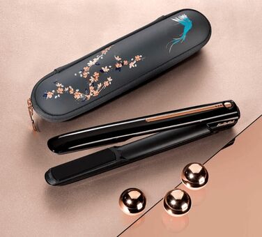 Випрямляч Babyliss 9000U акумуляторний, випрямляч для волосся з акумулятором -RRP199- Керамічні пластини для прямого волосся, 15 сек. швидкий нагрів, випрямлення волосся 200C max, без кабелю, 500 гр світло