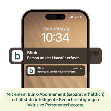 Відеодзвінок Blink (Система) | Запис від голови до ніг у HD, 2 роки роботи від батареї, просте встановлення, IP-65 | Працює з Alexa | Sync-базовий модуль входить до комплекту (Чорний) Чорний дверний дзвінок + Sync-базовий модуль Без підписки