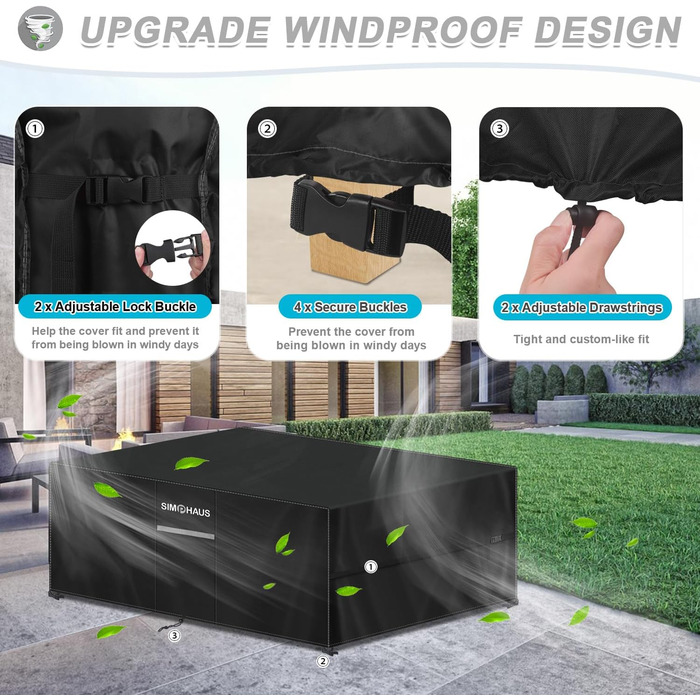 Захисний чохол для садовой меблів: стіл, вологостійкий, 220x140x75 см, 420D Oxford