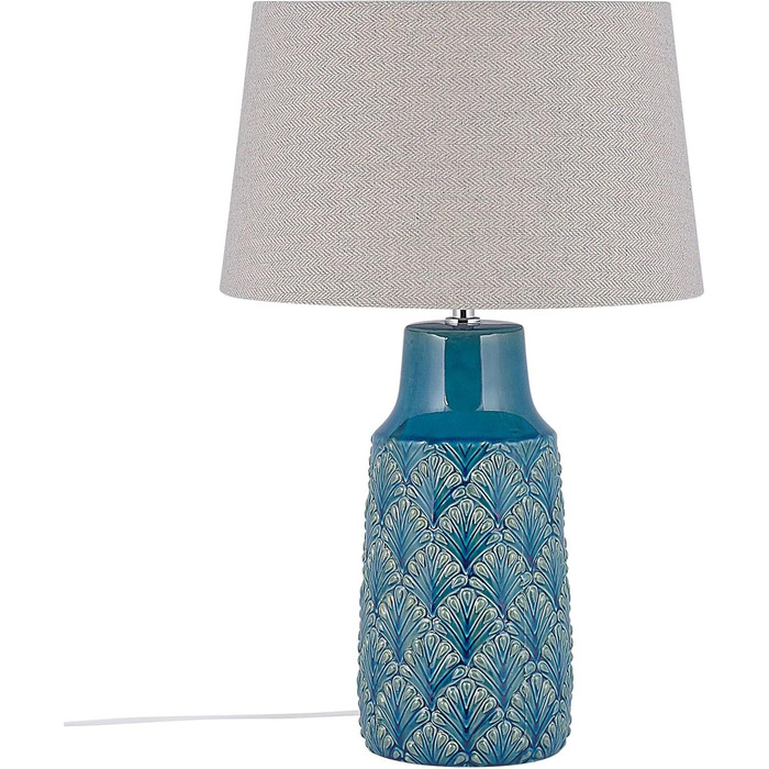 Декоративна настільна лампа Beliani Thaya, кераміка/поліестер, блакитна