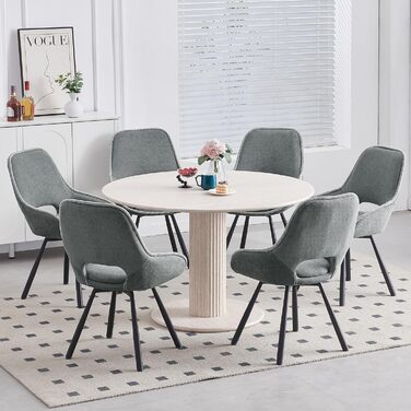 Обертові кухонні стільці для їдальні 6 шт. з низькими підлокітниками, поворот 180°, автоматичне вирівнювання, стільці для кухні та їдальні, сірий колір (2 шт. в наборі)